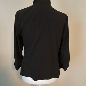 Black professional light weight jacket with 3 1/4 sleeves.